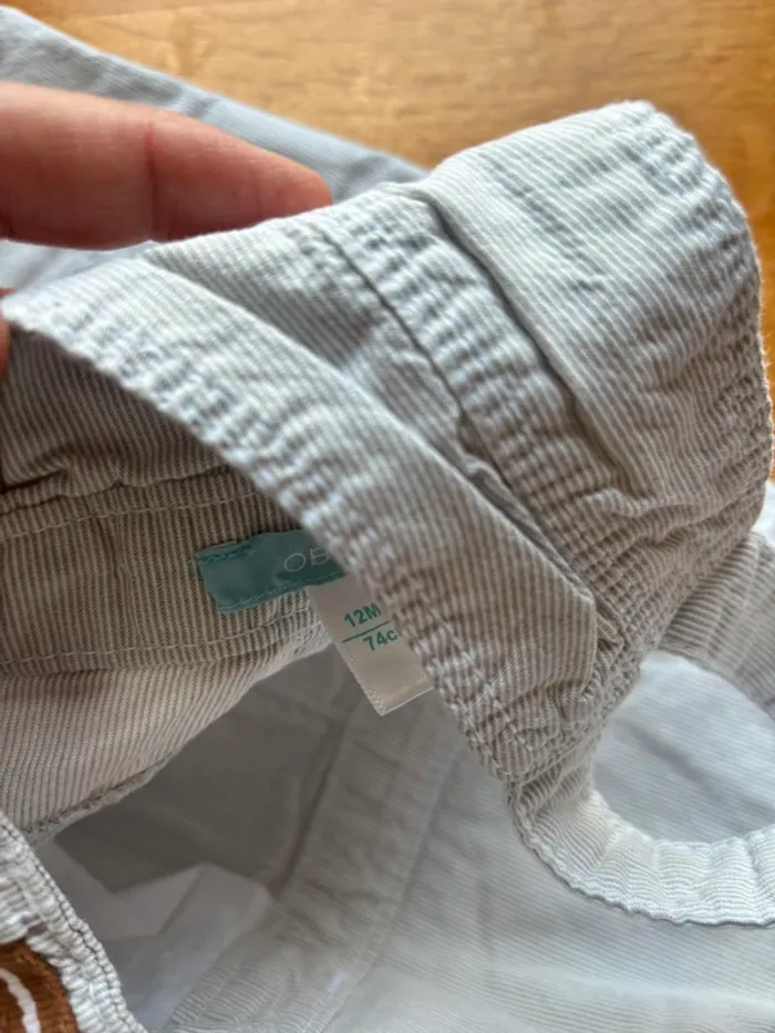 Salopette short Obaibi 12 mois garçon - photo numéro 2