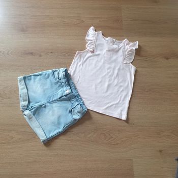 🩷 Ensemble tee-shirt short en jean 36 mois Tex/Orchxetra #emyfleury_2ansfille