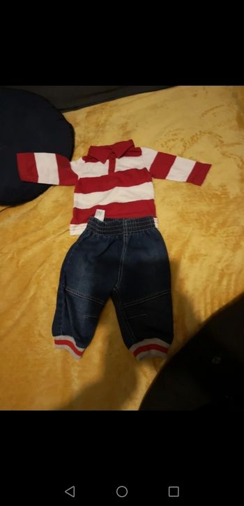 Ensemble jeans polo longue manche