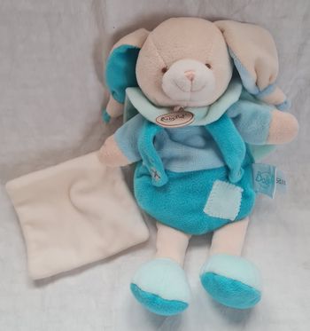 Doudou peluche Lapin bleu- Les mem pacap- Baby Nat