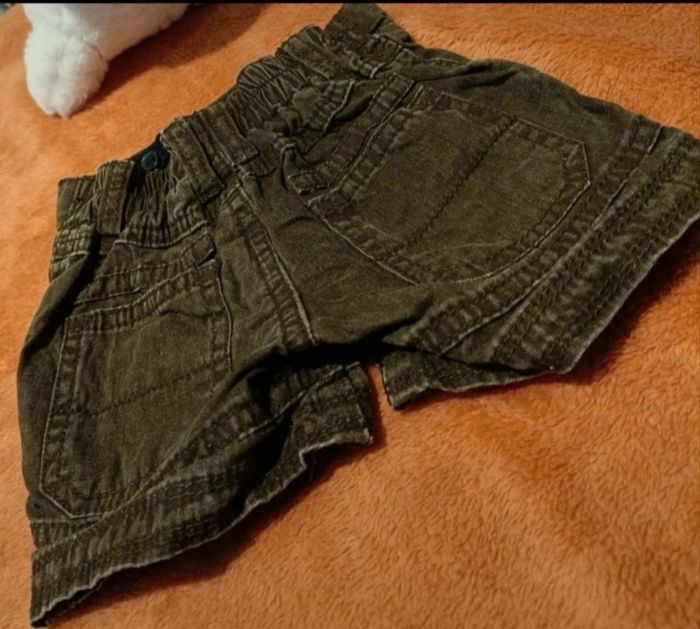 Short Bébé 6 Mois - Velours Côtelé Marron Kaki (Obaïbi)