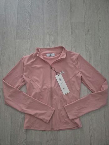 Alo yoga veste zippée rose poudré