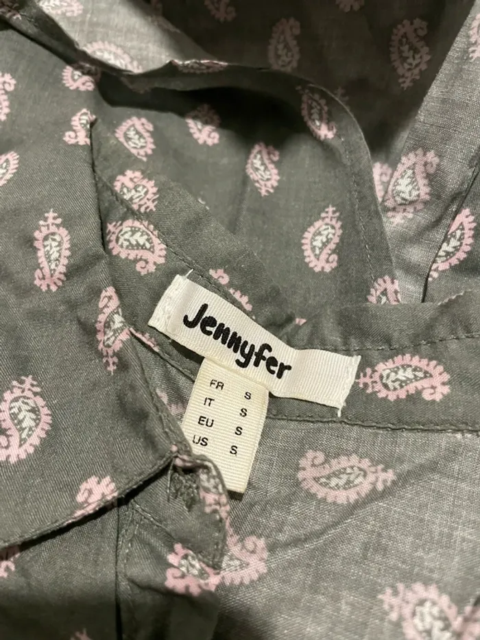 Débardeur chemise sans manche kaki motifs rose et blanc dos ouvert Jennyfer taille S - photo numéro 5