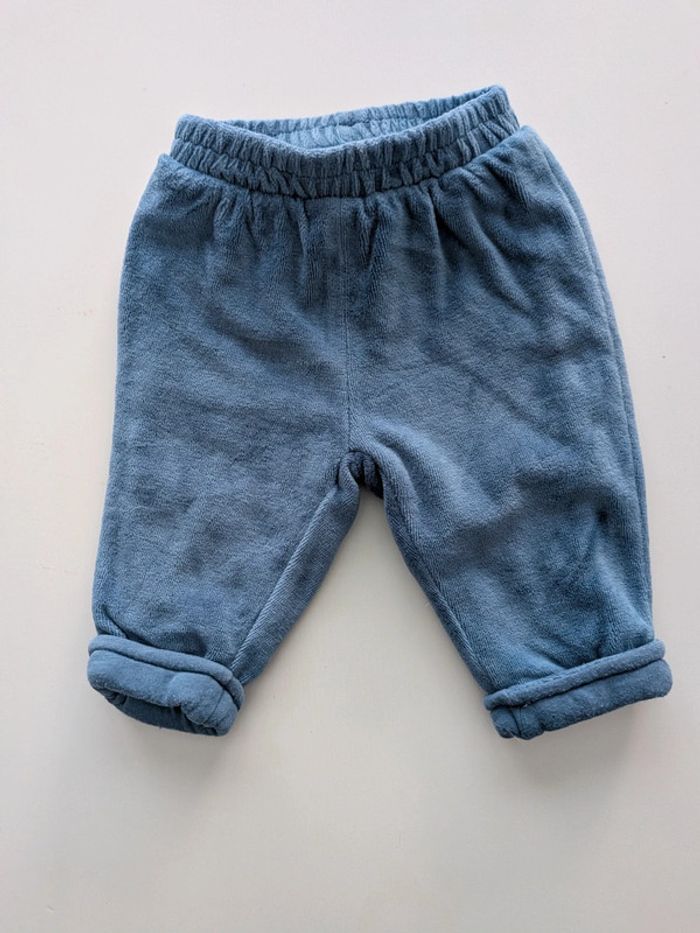 Pantalon 1 mois bleu entièrement doublé