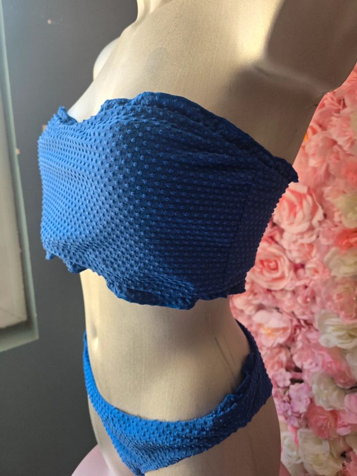 Bikini bandeau sublime bleu taille L - photo numéro 2