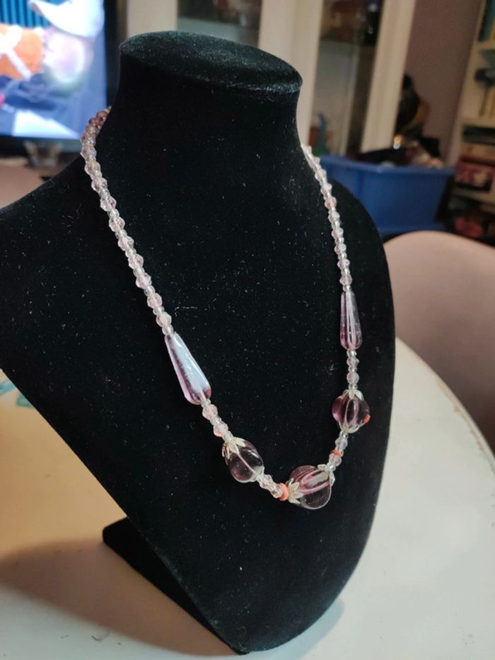 Collier perles violine - photo numéro 2