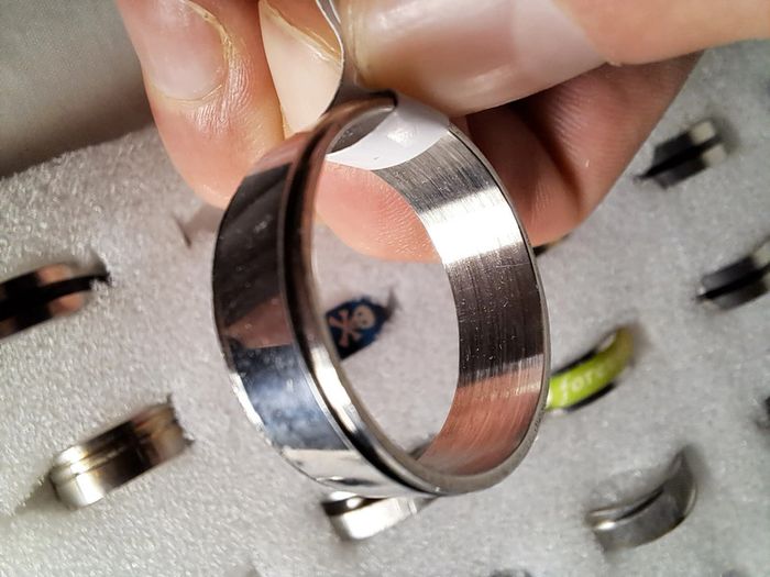 Bague acier inoxydable argentée