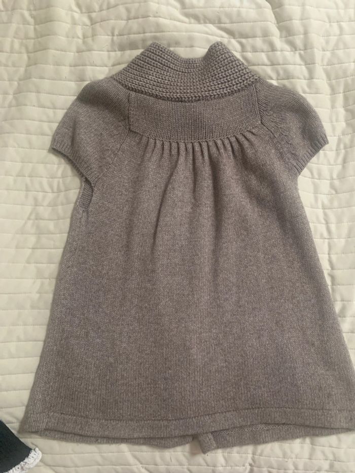Superbe gilet Esprit marron clair en laine et angora - photo numéro 3