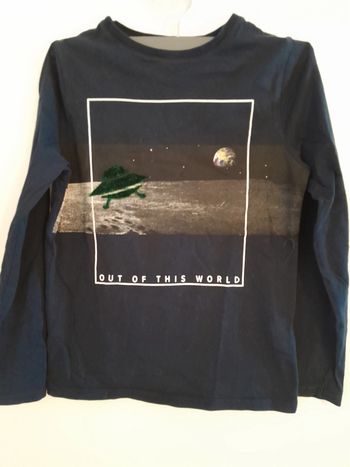 T-shirt pour enfant, manches longues, Couleur bleu marine, imprimé taille 10ans Marque  Kiabi