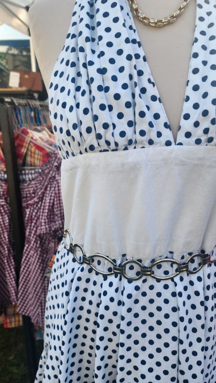 Superbe robe pin up vintage en coton à pois - photo numéro 2