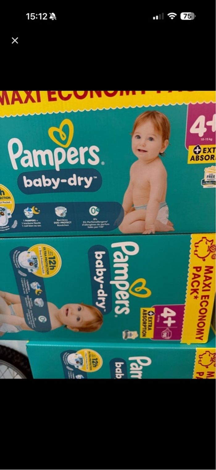 Pampers baby dry taille 4+ (10-15) kg