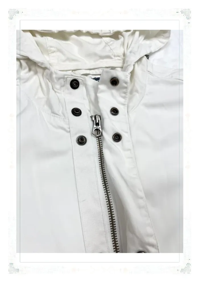 Veste Harrington Ralph Lauren blanche homme taille S coton capuche - photo numéro 5