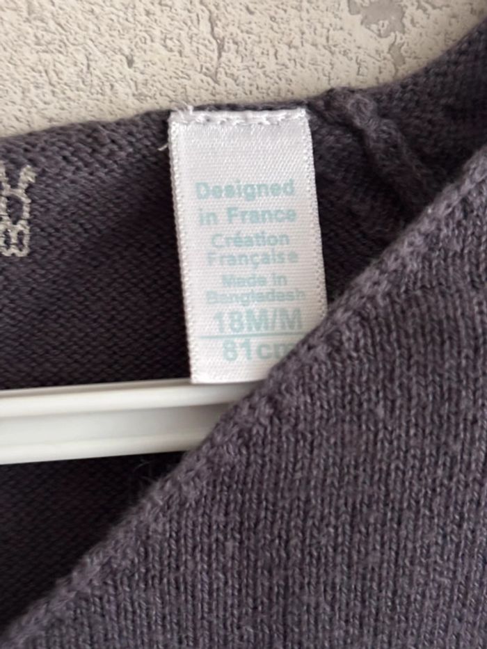 Gilet cœur croisé obaibi taille 18 mois - photo numéro 3