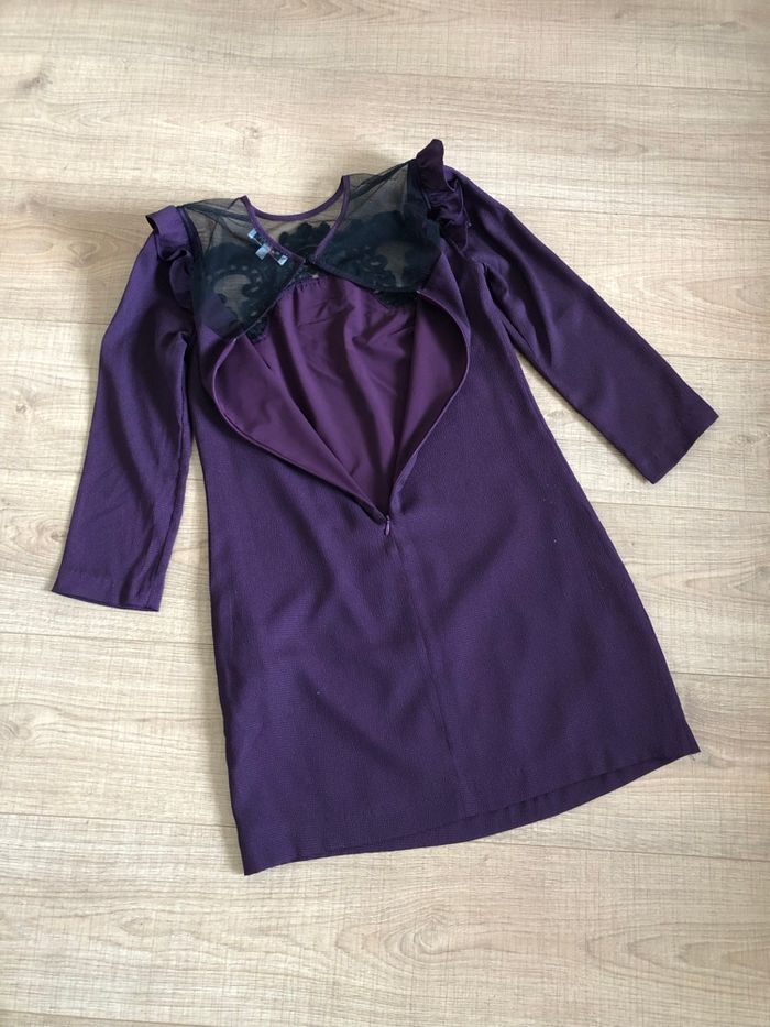 Robe prune et noire avec dentelle Morgan taille 36 jamais portée - photo numéro 8