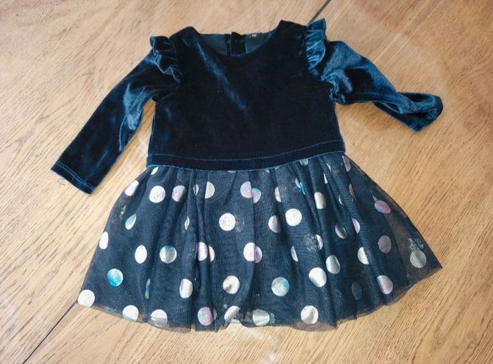 Robe de Noël effet velours 6mois