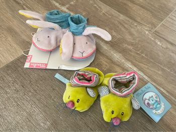 2 paires de chaussons moulin roty neuf étiqueté