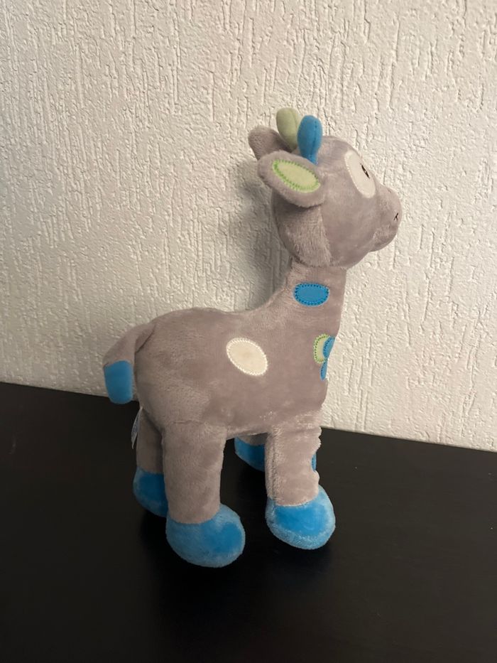 Peluche girafe bleu et gris - photo numéro 4