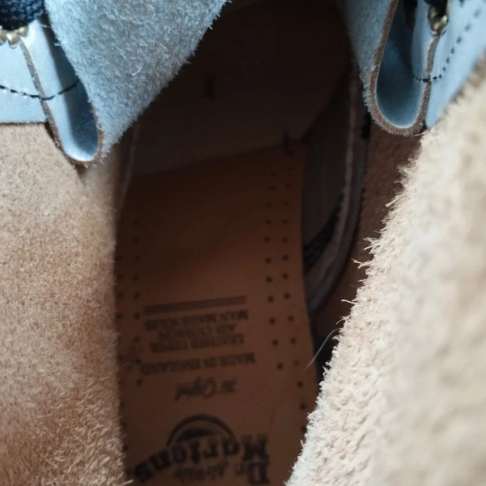 Rare vintage made in England boots bottines Dr.martens argenté cuir - photo numéro 5