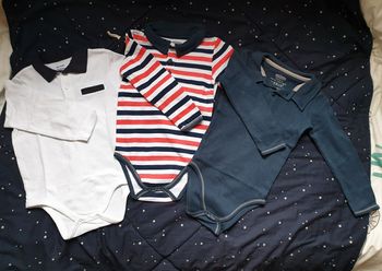 Lot 3 bodies Polo manches longues - 36mois