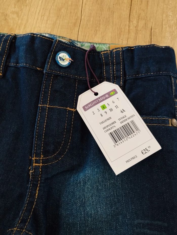 Bermuda short garçon jean bleu marine taille 4 ans Sergent Major - photo numéro 3