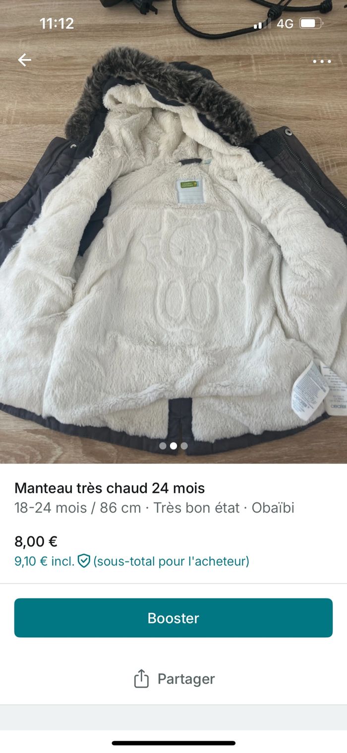 Manteau obaibi 24 mois - photo numéro 2