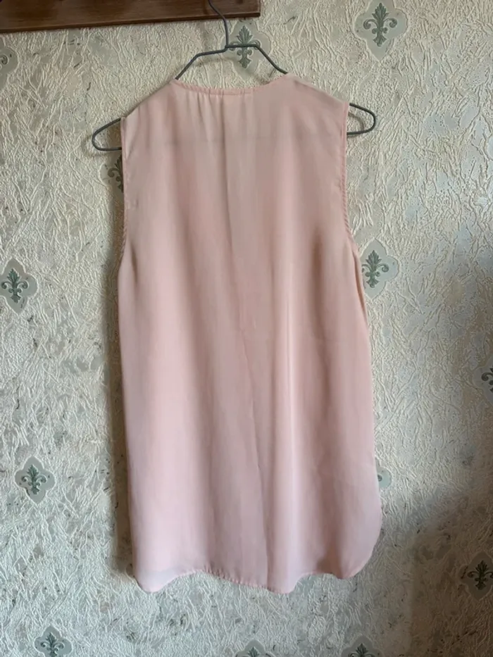 Blouse longue rose pâle H&M, taille 32 - photo numéro 3