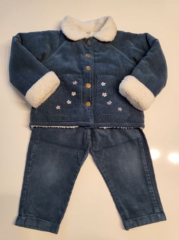 Ensemble hiver petit beguin 18 mois blouse pantalon et manteau