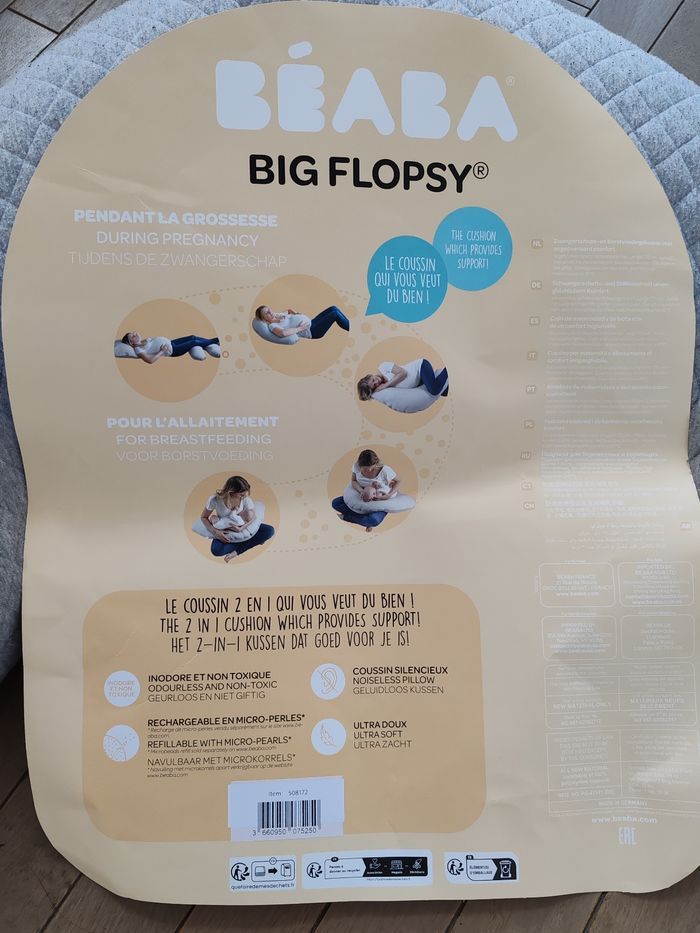 Coussin allaitement Beaba Big Flopsy gris - photo numéro 3