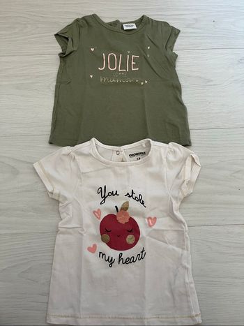 Lot 2 teeshirt Manche courte 18mois
