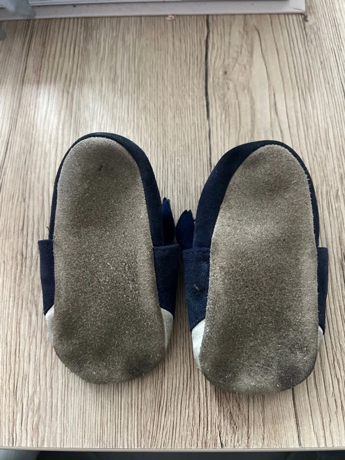 Chaussons cuir tape à l'oeil - photo numéro 2