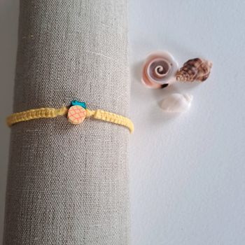 (Réduction) Bracelet avec perles jaunes-ananas