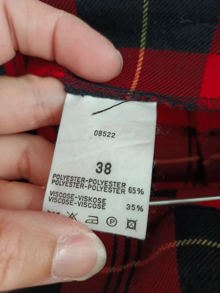 Ensemble veste + jupe rouge ecossais 38 - photo numéro 3