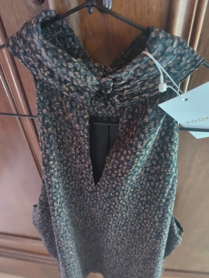 Top Kookaï noir et marron taille 40 neuf - photo numéro 3
