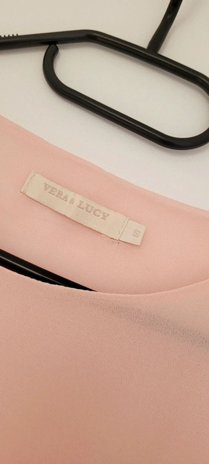 Joli Haut Débardeur rose saumon dentelé Vera & Lucy Taille S - photo numéro 6
