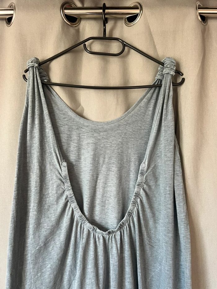Robe longue été taille unique grande taille convient pour un 44/46 couleur bleu/gris comme neuve - photo numéro 4