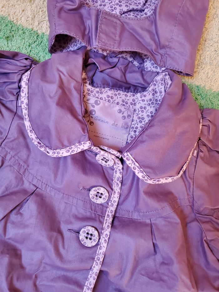 Manteau Parka avec capuche mi-saison fille - 18 mois- TBE - Grain de blé - photo numéro 4