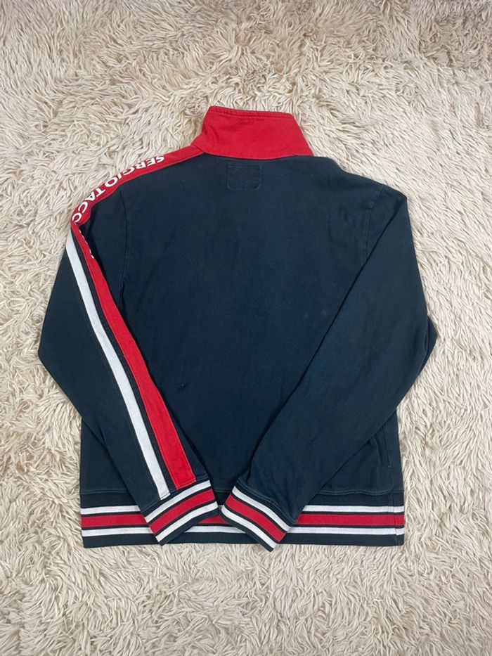 Veste survêtement Sergio Tacchini vintage noir et rouge taille L y2k logo brodé - photo numéro 9