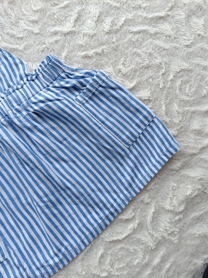 Robe bretelles style salopette rayures Fille 6/9 mois H&M 100% coton - photo numéro 5