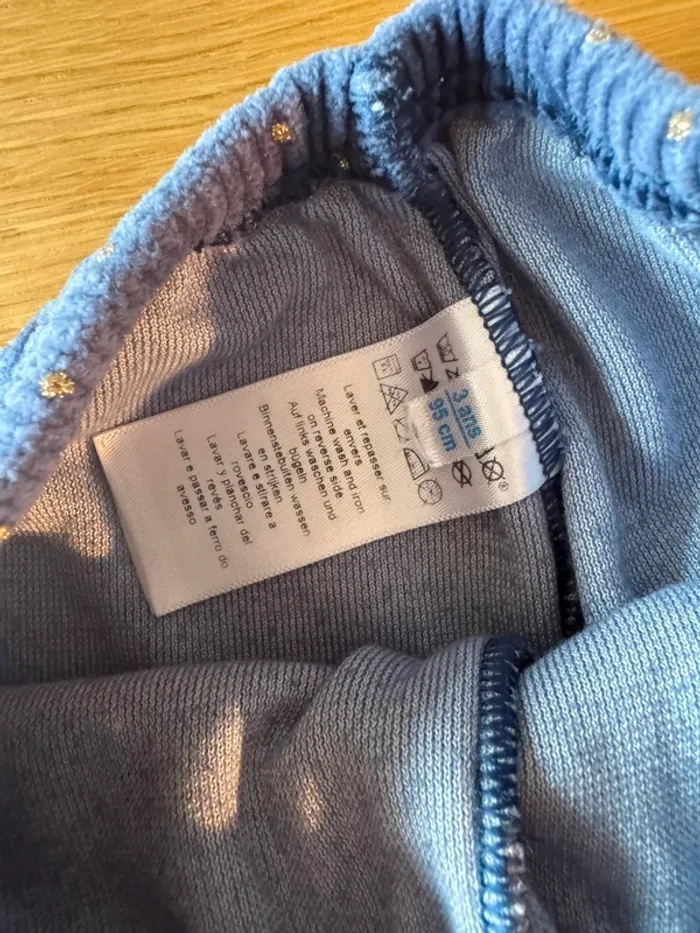 Pyjama 2 pièces en velours bleu marine et doré - Taille 3 Ans - photo numéro 12