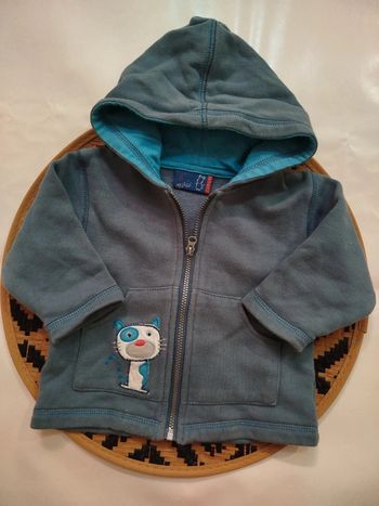 Sweat avec capuche gilet zippé DPAM 6 mois garçon