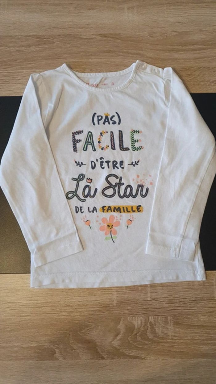 Lot de 2 tee-shirts manches longues 3 ans - photo numéro 2