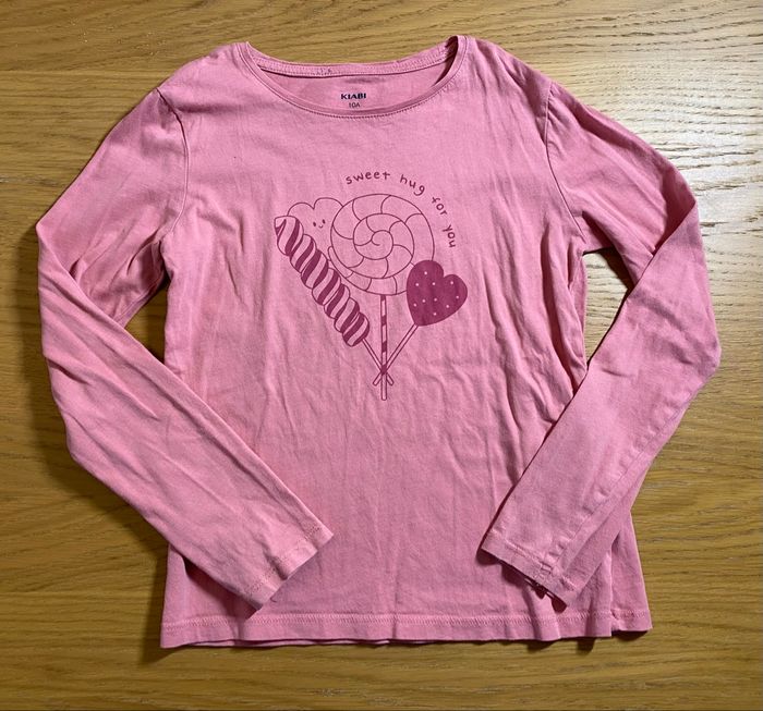 Kiabi T-shirt Sweet hug for you rose Taille 10 ans - photo numéro 4