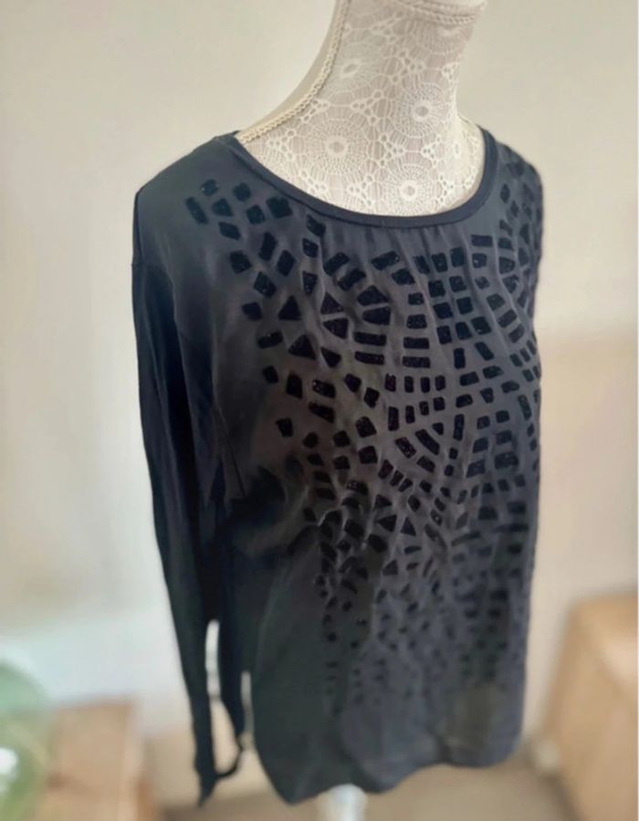 Blouse noire fluide Salsa taille 40 L - photo numéro 3