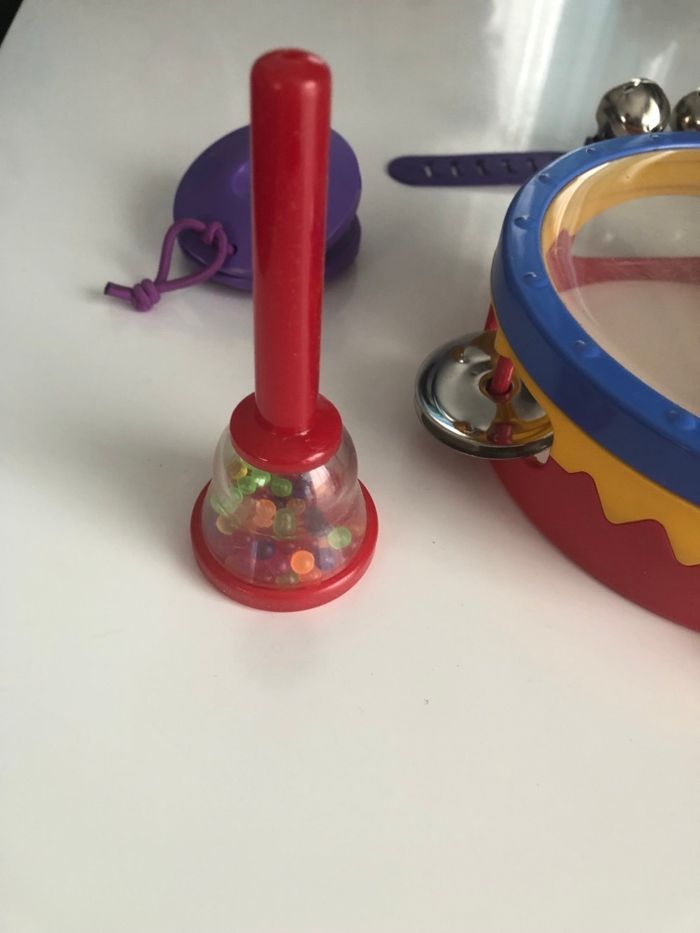 Lot set musique castagnette assemble cloche maracas tambour grelot hand bell  jouet activé educatif - photo numéro 2