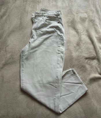 Jean coupe mom blanc femme taille l