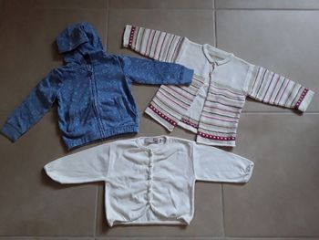 Lot 3 gilets fille 2 ans BE