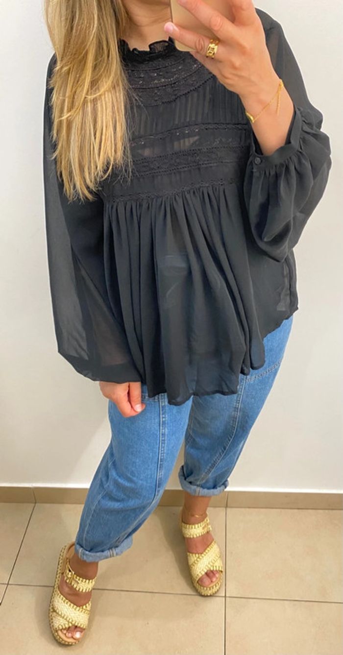 Blouse Mango manches bouffantes Taille 38 - photo numéro 7