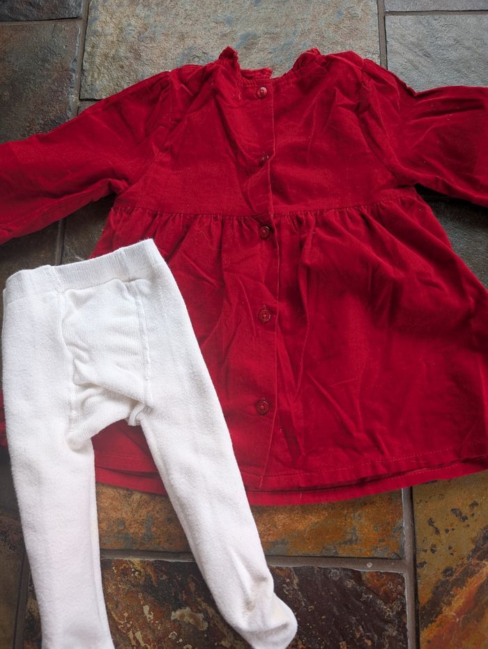 Robe rouge velours fête/ noël 9 - 12 mois Verbaudet CART 1 - photo numéro 5