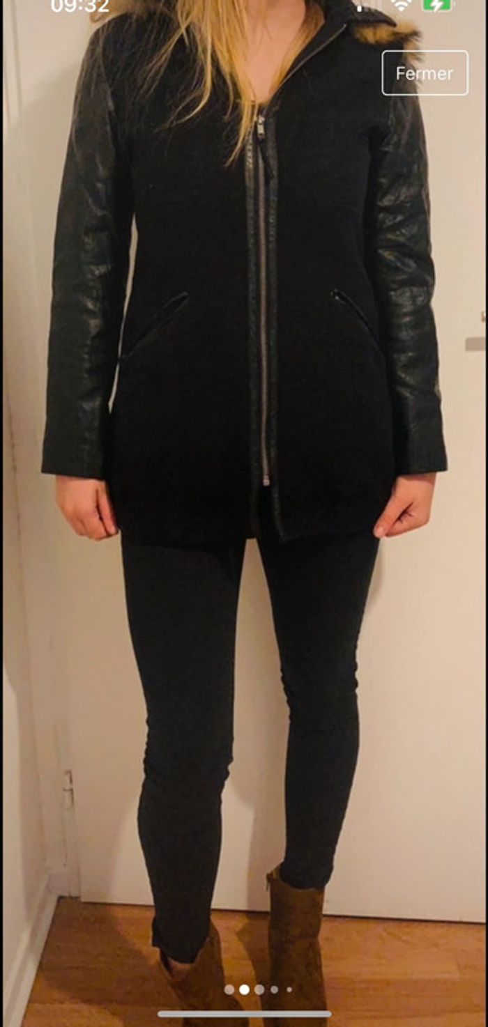 Manteau caban noir ddp taille xs - photo numéro 2