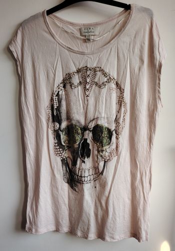 T-shirt tête de mort Zara Trafaluc